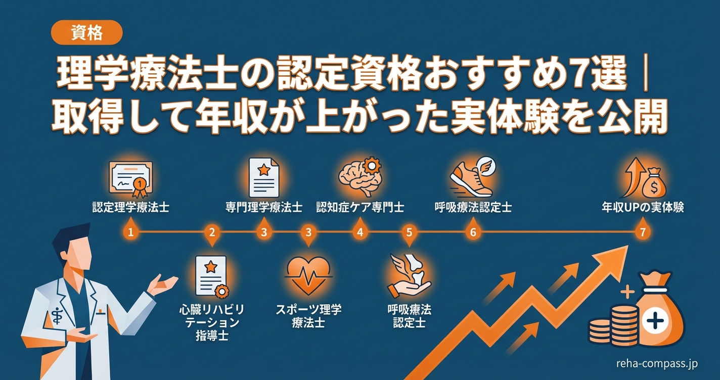 理学療法士の認定資格おすすめ7選｜取得して年収が上がった実体験を公開