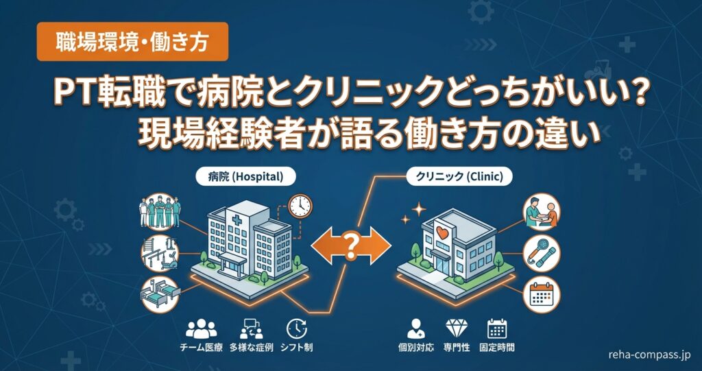 PT転職で病院とクリニックどっちがいい？現場経験者が語る働き方の違い