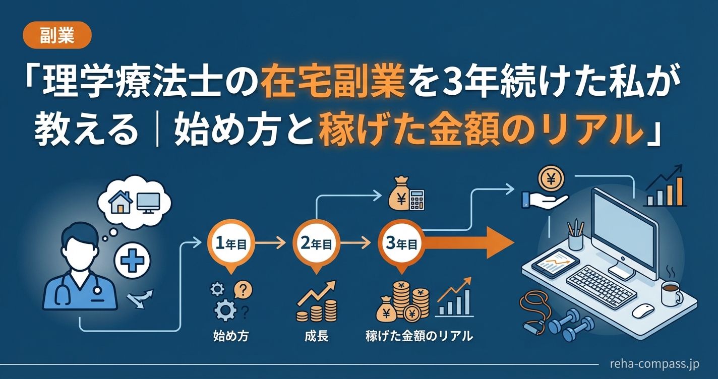 理学療法士の在宅副業を3年続けた私が教える｜始め方と稼げた金額のリアル